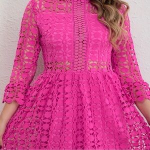 Eily Bazar Pink Lace Dress